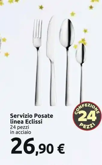 Servizio posate linea eclissi 24 pezzi in acciaio