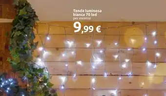 Carrefour Iper Tenda luminosa bianca 70 led offerta