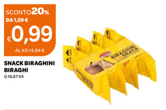 Ekom Biraghi Snack Biraghini 16,67g x 4 offerta