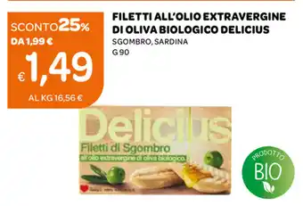 Ekom Delicius Filetti All'Olio Extravergine di Oliva Biologico 90g offerta