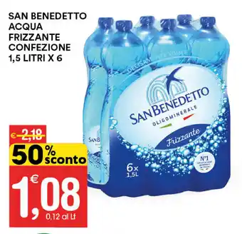 Gecop San Benedetto Acqua Frizzante Confezione 1,5lt x 6 offerta