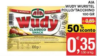 Aia Wudy Wurstel Pollo/Tacchino 100gr