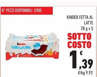 Conad City Kinder fetta al latte offerta