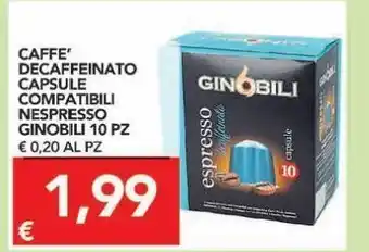 TuoDi Caffè decaffeinato capsule compatibili nespresso ginobili offerta