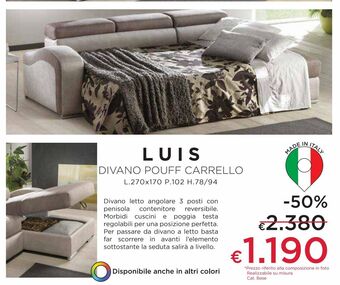 Outlet Divani Divano pouff carrello offerta