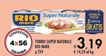 Bennet Rio Mare Il Tonno Al Naturale Super Naturale 224 G(ml) offerta