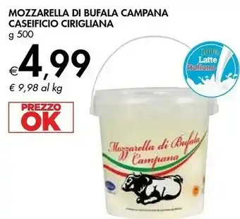 Bennet Caseificio Cirigliana Mozzarella Di Bufala Campana offerta