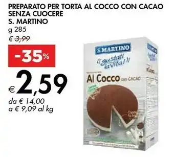 Bennet Martino Preparato Per Torta Al Cocco Con Cacao Senza Cuocere offerta
