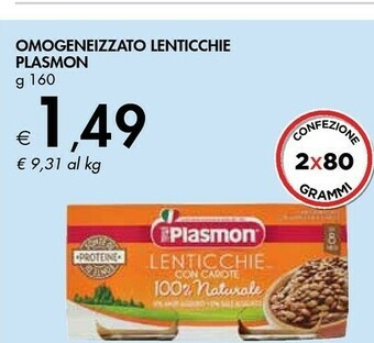 Bennet Plasmon Omogeneizzato Lenticchie offerta