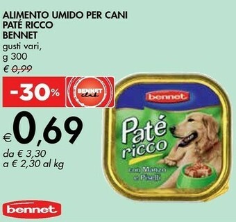 Bennet Bennet Alimento Umido Per Cani Paté Ricco offerta