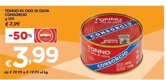 Bennet Consorcio Tonno In Olio Di Oliva 200 G(ml) offerta