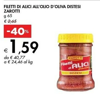 Bennet Zarotti Filetti Di Alici All'Olio Di Oliva Distesi offerta