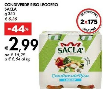 Bennet Saclà Condiverde Riso Leggero offerta