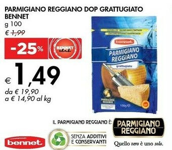 Bennet Bennet Parmigiano Reggiano DOP Grattugiato offerta