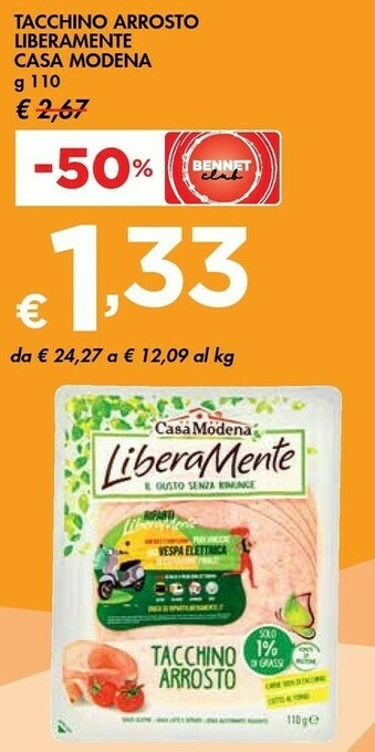 Bennet Casa Modena Libera Mente Tacchino Arrosto 110 G(ml) offerta