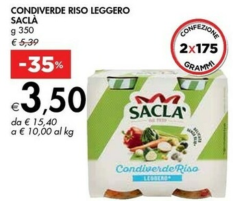Bennet Saclà Condiverde Riso Leggero offerta