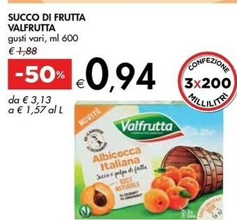 Bennet Valfrutta Succo E Polpa Albicocca offerta