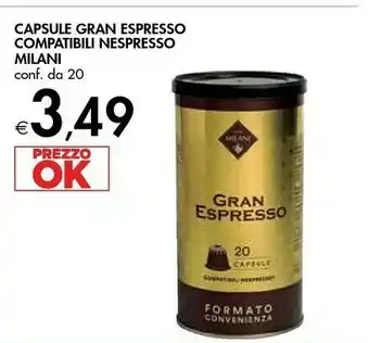 Bennet Milani Capsule Gran Espresso Compatibili Nespresso offerta