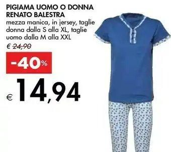 Bennet Renato Balestra Pigiama Uomo O Donna offerta
