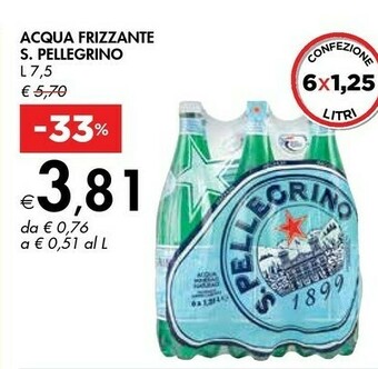 Bennet San Pellegrino Acqua Frizzante offerta
