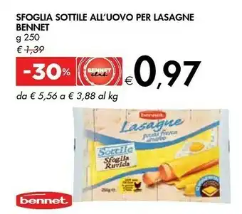Bennet Bennet Sfoglia Sottile All'Uovo Per Lasagne offerta
