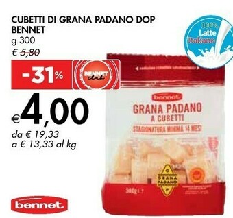 Bennet Bennet Cubetti Di Grana Padano DOP offerta