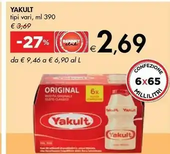 Bennet Yakult Yakult offerta