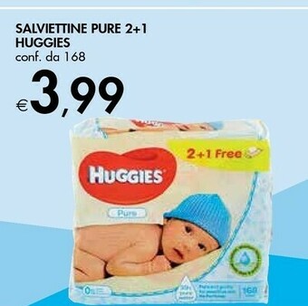 Bennet Huggies Salviettine Pure 2+1 offerta