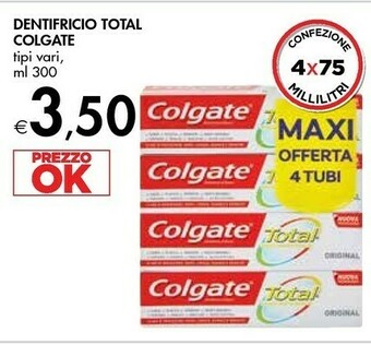 Bennet Colgate Dentifricio Total offerta