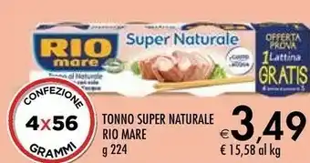 Bennet Rio Mare Il Tonno Al Naturale Super Naturale 224 G(ml) offerta