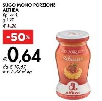 Bennet Althea Salsiccia 120 G(ml) offerta
