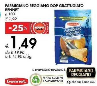 Bennet Bennet Parmigiano Reggiano DOP Grattugiato offerta