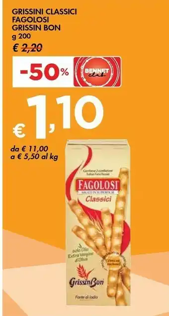 Bennet Grissin bon Grissini Classici Fagolosi offerta