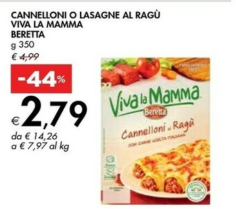 Bennet Beretta Cannelloni O Lasagne Al Ragu Viva La Mamma offerta