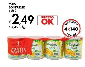Bennet Bonduelle Mais Lattina 560 G(ml) offerta