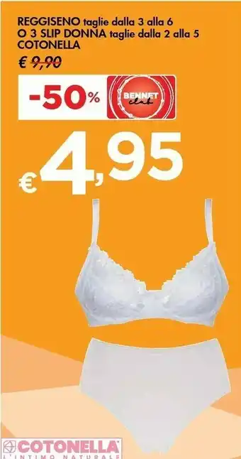 Bennet Cotonella Reggiseno / 3 Slip Donna offerta