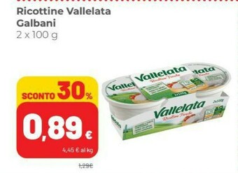 Coop Galbani Ricottine Fresche Vallelata 200 G(ml) offerta