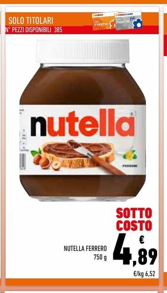Conad Superstore Nutella ferrero 750 g offerta