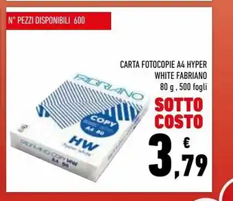 Conad Superstore Carta fotocopie a4 hyper white fabriano 80 500 foglii offerta