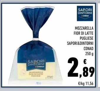 Conad Superstore Mozzarella fior di  latte pugliese  sapori & dintorni conad 250 g offerta