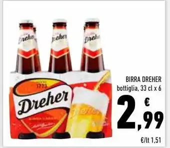 Conad Superstore Birra dreher bottiglia 33 cl x 6 offerta