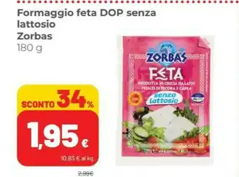 Coop Zorbas Formaggio Feta DOP Senza Lattosio offerta