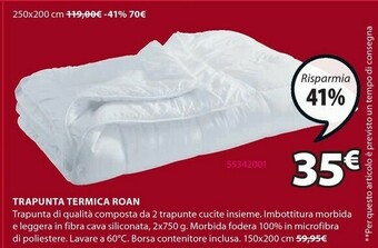 JYSK Trapunta Termica Roan offerta