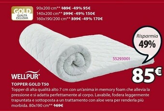 JYSK Wellpur Topper Gold T50 offerta