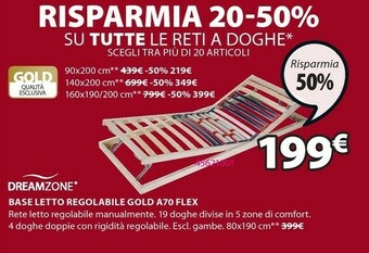 JYSK Base Letto Regolabile Gold A70 Flex offerta