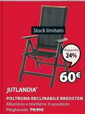 JYSK Poltrona Reclinabile Bredsten offerta