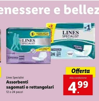 Lidl Lines Specialist Assorbenti Sagomati offerta