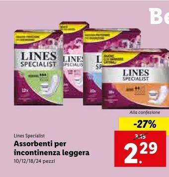 Lines Specialist Assorbenti Per Incontinenza Leggera