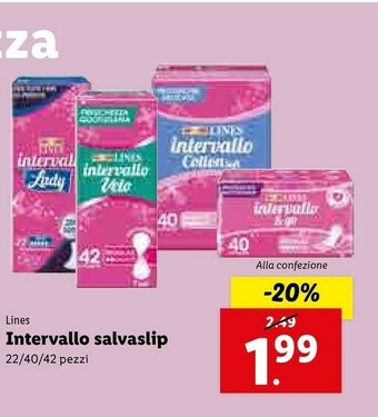 Lidl Lines Intervallo Salvaslip offerta