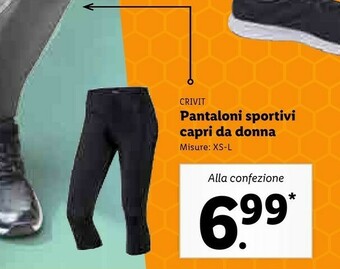 Lidl Crivit Pantaloni Sportivi Capri Da Donna offerta